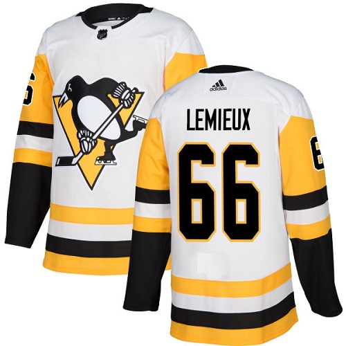 Dámské NHL Pittsburgh Penguins dresy 66 Mario Lemieux Authentic Bílý Adidas Venkovní