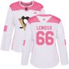 Dámské NHL Pittsburgh Penguins dresy 66 Mario Lemieux Authentic Bílý Růžový Adidas Fashion