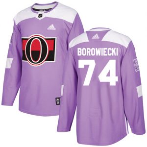 Pánské NHL Ottawa Senators dresy 74 Mark Borowiecki Authentic Nachový Adidas Fights Cancer Practice