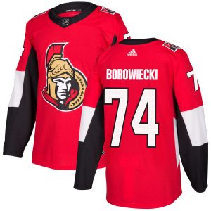 Pánské NHL Ottawa Senators dresy 74 Mark Borowiecki Authentic Červené Adidas Domácí
