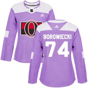 Dámské NHL Ottawa Senators dresy 74 Mark Borowiecki Authentic Nachový Adidas Fights Cancer Practice