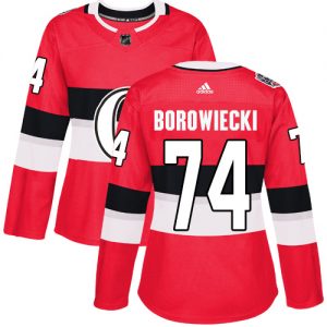 Dámské NHL Ottawa Senators dresy 74 Mark Borowiecki Authentic Červené Adidas 2017 100 Classic