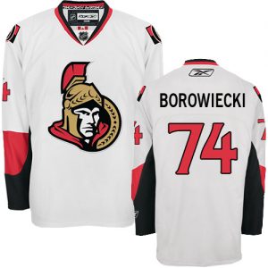 Dámské NHL Ottawa Senators dresy 74 Mark Borowiecki Authentic Bílý Reebok Venkovní hokejové dresy