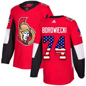 Dětské NHL Ottawa Senators dresy 74 Mark Borowiecki Authentic Červené Adidas USA Flag Fashion