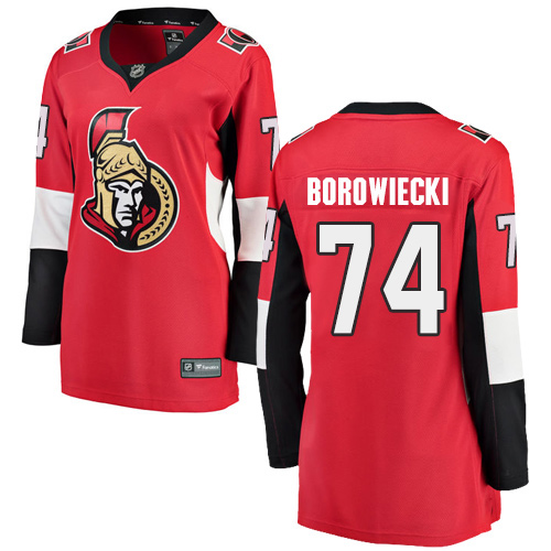 Dámské NHL Ottawa Senators dresy 74 Mark Borowiecki Breakaway Červené Fanatics Branded Domácí