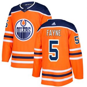 Pánské NHL Edmonton Oilers dresy 5 Mark Fayne Authentic Oranžový Adidas Domácí