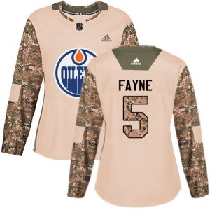 Dámské NHL Edmonton Oilers dresy 5 Mark Fayne Authentic Camo Adidas Veterans Day Practice