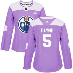 Dámské NHL Edmonton Oilers dresy 5 Mark Fayne Authentic Nachový Adidas Fights Cancer Practice