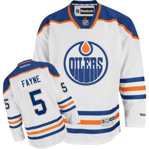 Dámské NHL Edmonton Oilers dresy 5 Mark Fayne Authentic Bílý Reebok Venkovní hokejové dresy