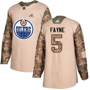Dětské NHL Edmonton Oilers dresy 5 Mark Fayne Authentic Camo Adidas Veterans Day Practice