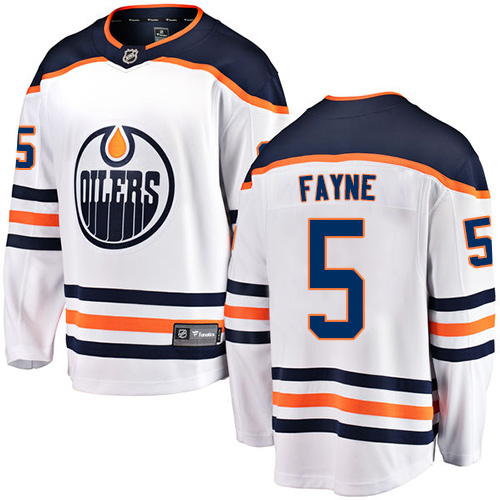 Pánské NHL Edmonton Oilers dresy 5 Mark Fayne Breakaway Bílý Fanatics Branded Venkovní