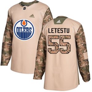 Pánské NHL Edmonton Oilers dresy 55 Mark Letestu Authentic Camo Adidas Veterans Day Practice