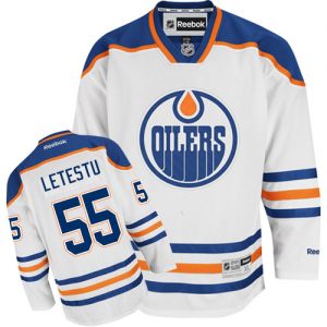 Pánské NHL Edmonton Oilers dresy 55 Mark Letestu Authentic Bílý Reebok Venkovní hokejové dresy