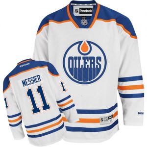 Pánské NHL Edmonton Oilers dresy 11 Mark Messier Authentic Bílý Reebok Venkovní hokejové dresy