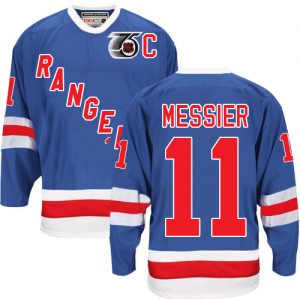 Pánské NHL New York Rangers dresy 11 Mark Messier Authentic Throwback Kuninkaallisen modrá CCM 75TH