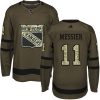 Dětské NHL New York Rangers dresy 11 Mark Messier Authentic Zelená Adidas Salute to Service