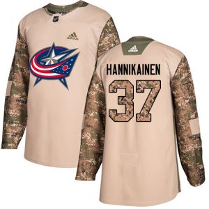 Pánské NHL Columbus Blue Jackets dresy 37 Markus Hannikainen Authentic Camo Adidas Veterans Day Practice