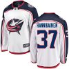 Pánské NHL Columbus Blue Jackets dresy 37 Markus Hannikainen Breakaway Bílý Fanatics Branded Venkovní
