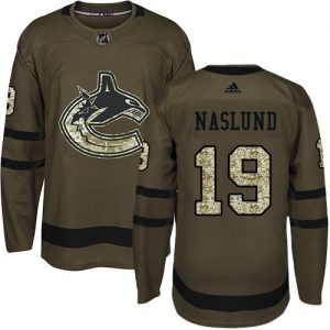 Pánské NHL Vancouver Canucks dresy 19 Markus Naslund Authentic Zelená Adidas Salute to Service