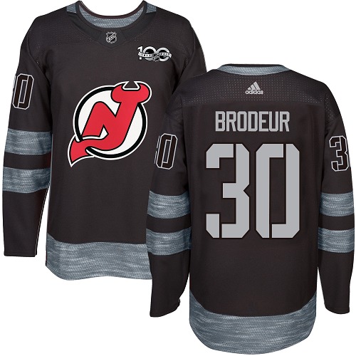 Pánské NHL New Jersey Devils dresy 30 Martin Brodeur Premier Černá Adidas 1917 2017 100th Anniversary