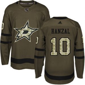 Pánské NHL Dallas Stars dresy 10 Martin Hanzal Authentic Zelená Adidas Salute to Service