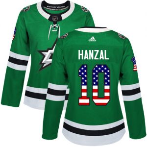 Dámské NHL Dallas Stars dresy 10 Martin Hanzal Authentic Zelená Adidas USA Flag Fashion