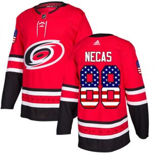 Pánské NHL Carolina Hurricanes dresy 88 Martin Necas Authentic Červené Adidas USA Flag Fashion