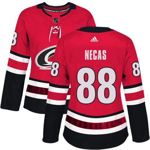 Dámské NHL Carolina Hurricanes dresy 88 Martin Necas Authentic Červené Adidas Domácí