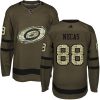 Dětské NHL Carolina Hurricanes dresy 88 Martin Necas Authentic Zelená Adidas Salute to Service