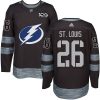 Pánské NHL Tampa Bay Lightning dresy 26 Martin St. Louis Authentic Černá Adidas 1917 2017 100th Anniversary