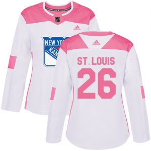 Dámské NHL New York Rangers dresy 26 Martin St. Louis Authentic Bílý Růžový Adidas Fashion