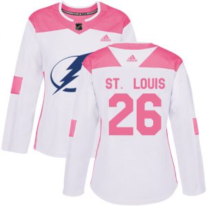 Dámské NHL Tampa Bay Lightning dresy 26 Martin St. Louis Authentic Bílý Růžový Adidas Fashion