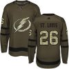Dětské NHL Tampa Bay Lightning dresy 26 Martin St. Louis Authentic Zelená Adidas Salute to Service