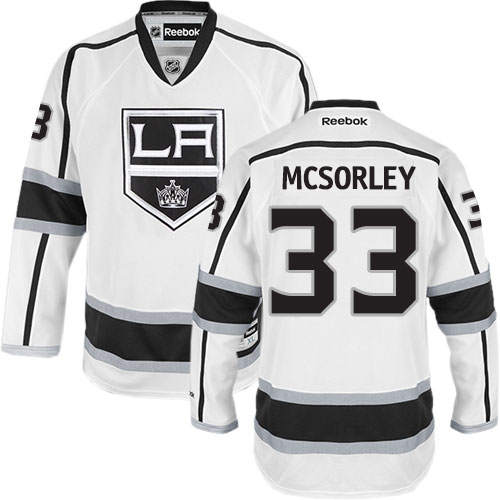 Pánské NHL Los Angeles Kings dresy 33 Marty Mcsorley Authentic Bílý Reebok Venkovní hokejové dresy
