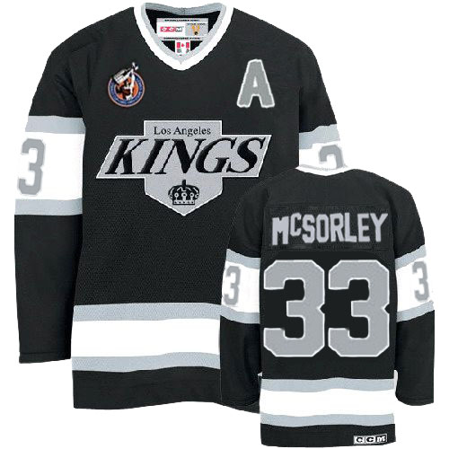 Pánské NHL Los Angeles Kings dresy 33 Marty Mcsorley Authentic Throwback Černá CCM
