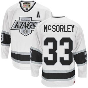 Pánské NHL Los Angeles Kings dresy 33 Marty Mcsorley Authentic Throwback Bílý CCM