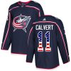 Pánské NHL Columbus Blue Jackets dresy 11 Matt Calvert Authentic Námořnická modrá Adidas USA Flag Fashion