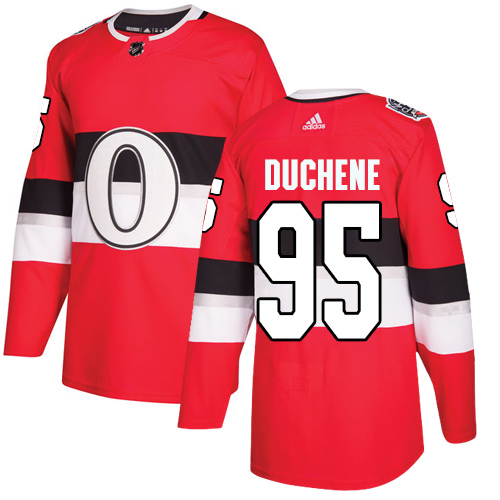 Pánské NHL Ottawa Senators dresy 95 Matt Duchene Authentic Červené Adidas 2017 100 Classic