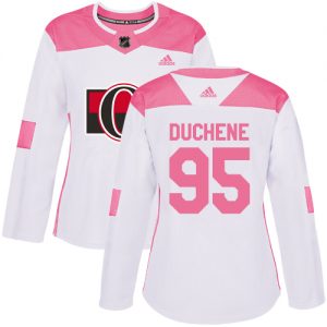 Dámské NHL Ottawa Senators dresy 95 Matt Duchene Authentic Bílý Růžový Adidas Fashion