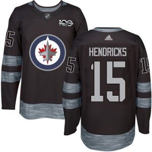 Pánské NHL Winnipeg Jets dresy 15 Matt Hendricks Authentic Černá Adidas 1917 2017 100th Anniversary
