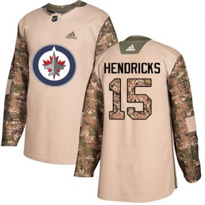 Pánské NHL Winnipeg Jets dresy 15 Matt Hendricks Authentic Camo Adidas Veterans Day Practice