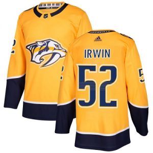 Pánské NHL Nashville Predators dresy 52 Matt Irwin Authentic Zlato Adidas Domácí