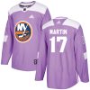 Pánské NHL New York Islanders dresy 17 Matt Martin Authentic Nachový Adidas Fights Cancer Practice
