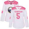 Dámské NHL Buffalo Sabres dresy 5 Matt Tennyson Authentic Bílý Růžový Adidas Fashion