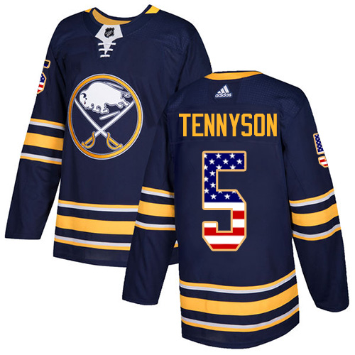 Dětské NHL Buffalo Sabres dresy 5 Matt Tennyson Authentic Námořnická modrá Adidas USA Flag Fashion