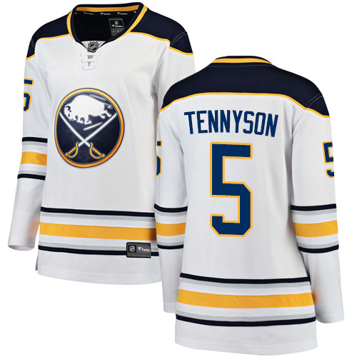 Dámské NHL Buffalo Sabres dresy 5 Matt Tennyson Breakaway Bílý Fanatics Branded Venkovní