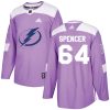 Pánské NHL Tampa Bay Lightning dresy 64 Matthew Spencer Authentic Nachový Adidas Fights Cancer Practice