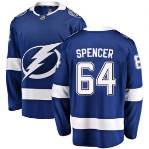 Pánské NHL Tampa Bay Lightning dresy 64 Matthew Spencer Breakaway modrá Fanatics Branded Domácí
