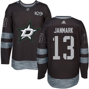 Pánské NHL Dallas Stars dresy 13 Mattias Janmark Authentic Černá Adidas 1917 2017 100th Anniversary