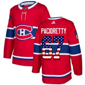 Pánské NHL Montreal Canadiens dresy 67 Max Pacioretty Authentic Červené Adidas USA Flag Fashion